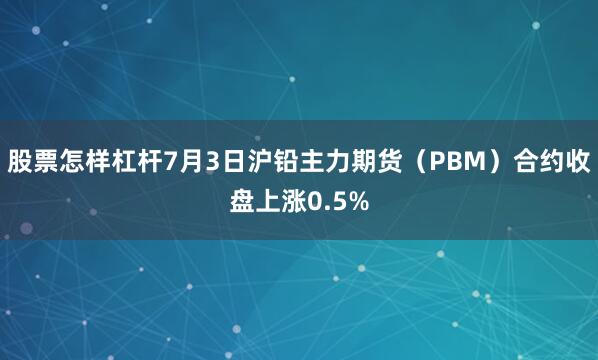 股票怎样杠杆7月3日沪铅主力期货（PBM）合约收盘上涨0.5%